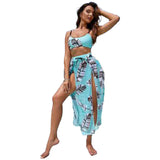 OEM customize a variety of colors of printed women's swimsuit skirt swimwear & beachwear Three piece bandeau bikini